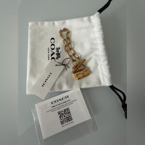 Viral Coach Gold Tabby Purse Charm Chain Bracelet